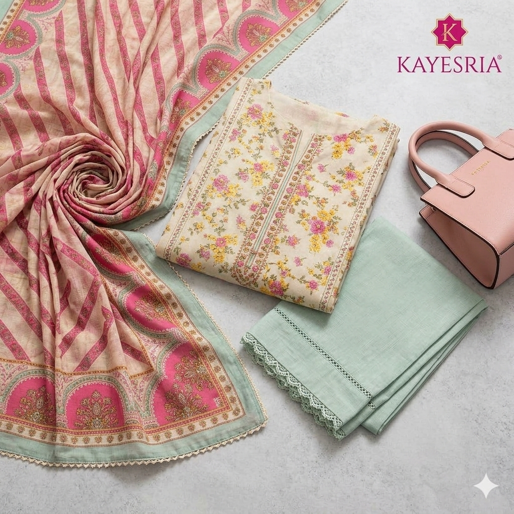 Keyseria Unstiched 3 Piece Lawn Suit